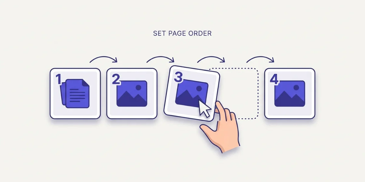 Dragging image thumbnails to reorder the pages of a PDF