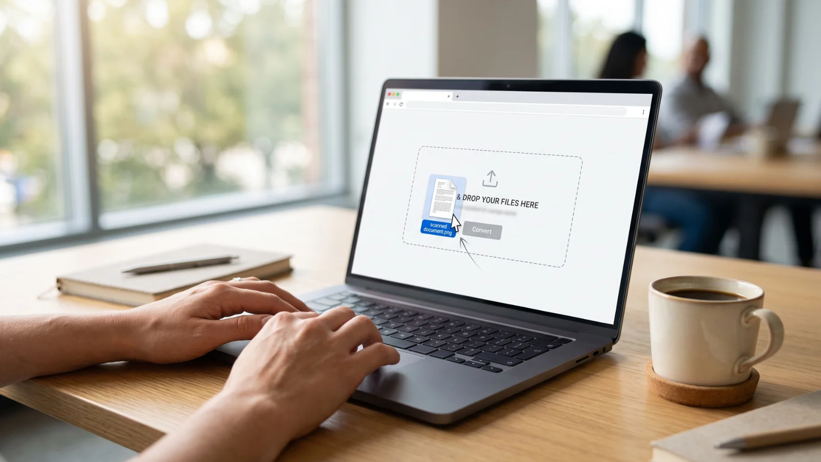 Converting a TIFF to JPG in a web browser on a laptop
